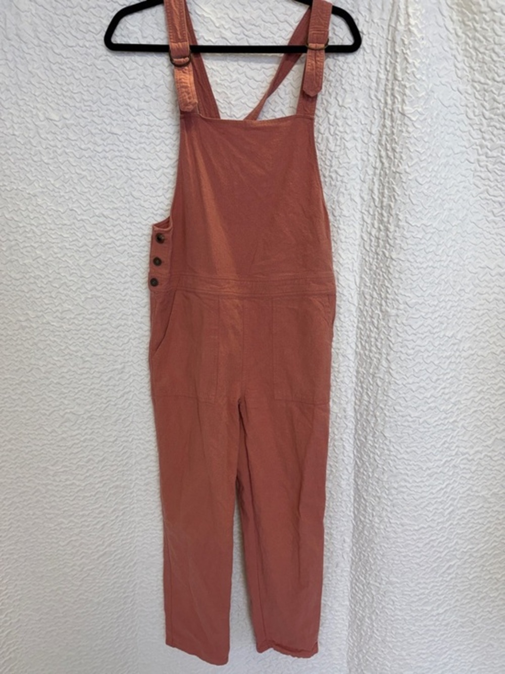 Shinestar Rust Terracotta Overalls Jumpsuit Linen/cotton Blend
